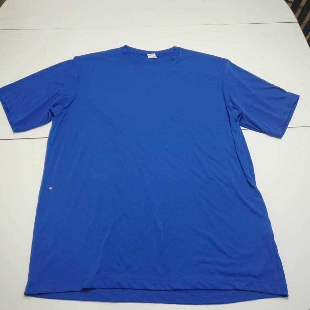 Sport-Tek Shirt Men 3XL Basic Blank Tee Blue Crew Neck Short Sleeve Athletic Top